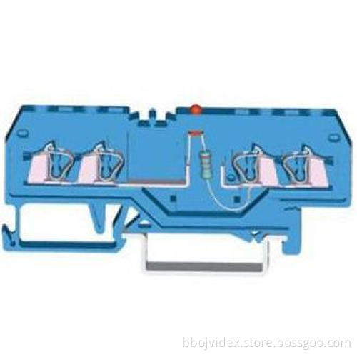 Blue 0.2 - 1.5mm2 / 24 - 16 AWG Spring Terminal Blocks For